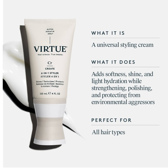 Virtue Cr Create 6-in-1 Hair Smoothing Styler 2oz/ 60ml New - Picture 4 of 6